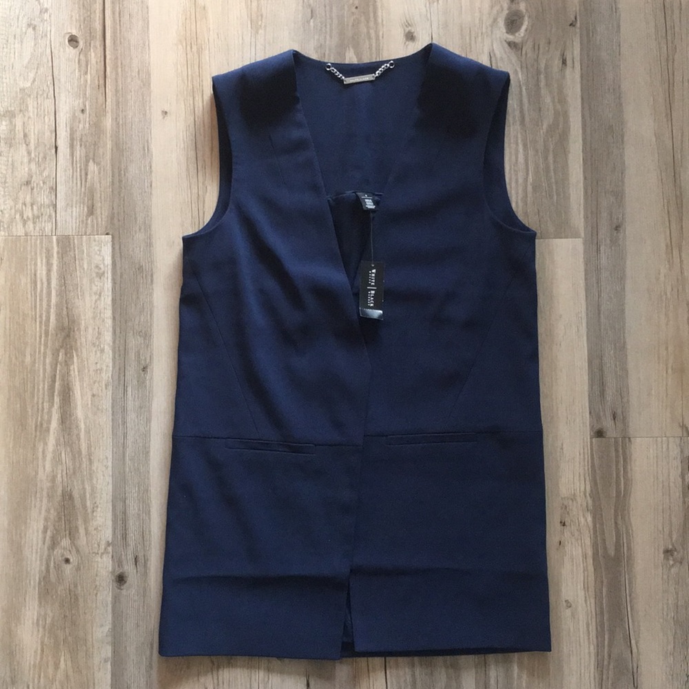 White House Black Market Sleeveless Long Blazer